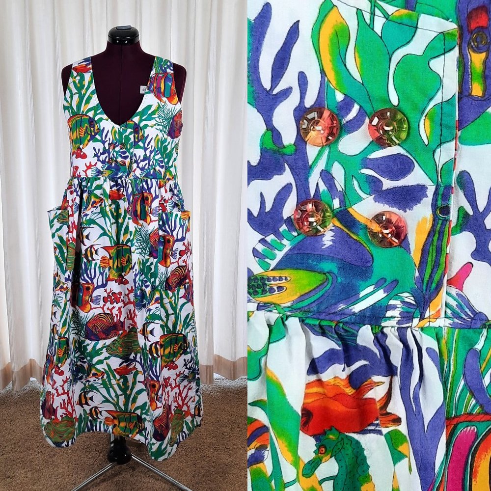 Vintage hand-made undersea maxi dress